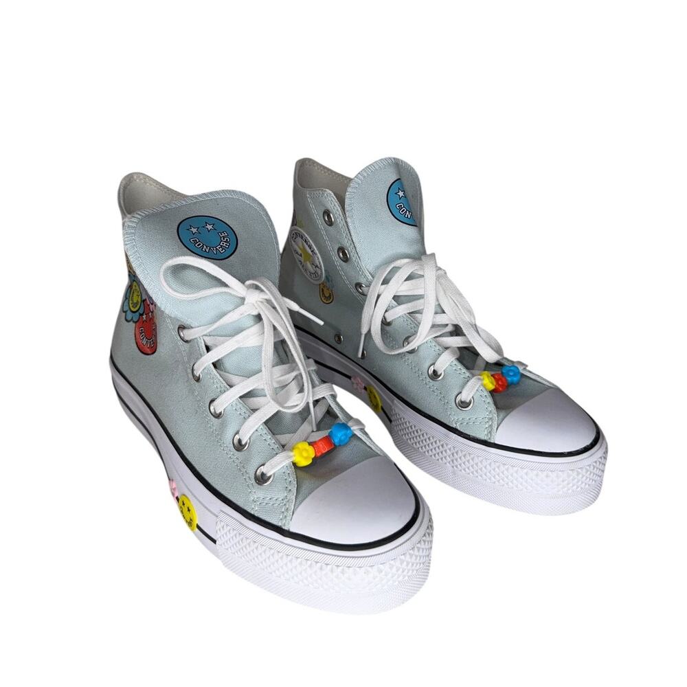 Chuck Taylor Converse All Stars Lift Platform Smiles High Top Sneakers Size 10 - Picture 7 of 12
